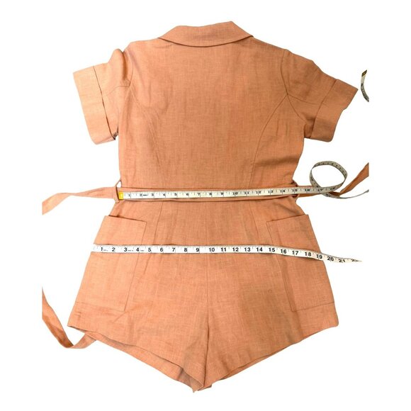 New DuParadis Coral‎ Pink Short-Sleeve Collared Romper Size M - Picture 4 of 6